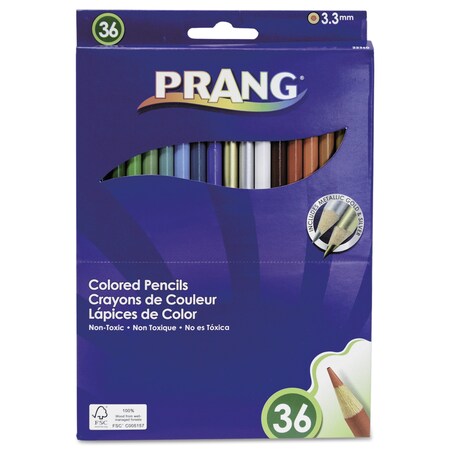 Prang Colored Pencil Sets, 3.3 mm, 2B (No 1), Assorted Lead/Barrel Color, PK36 22360